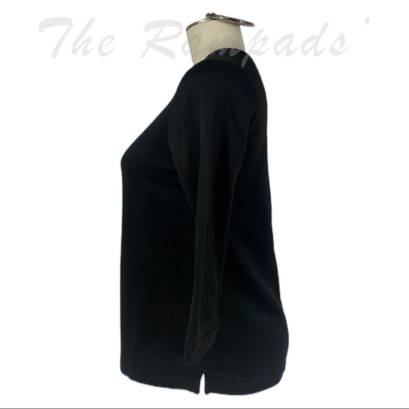 NWOT Solid Black Gap 3/4 Sleeve Back Zipper Shirt Size Small - Picture 7 of 11